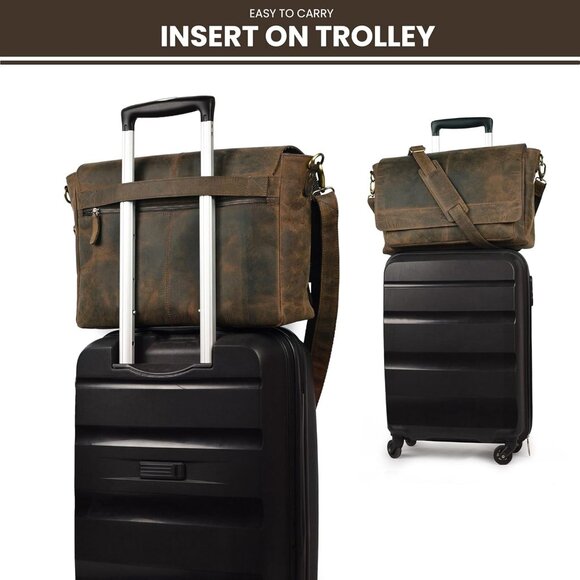 🆕Leather Village Men & Women Brown Vintage Leather Messenger Handmade Bag - Picture 8 of 10